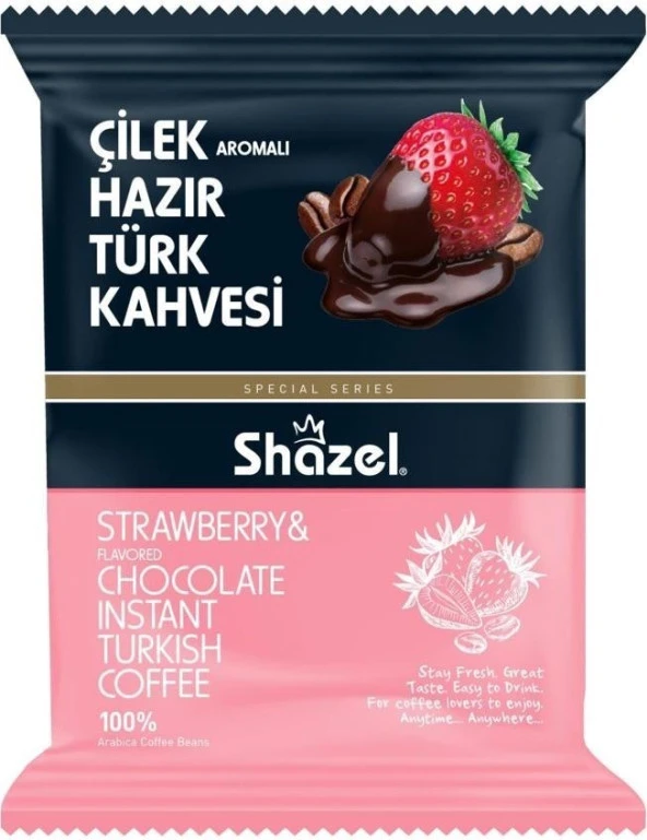 Shazel Special Çilekli Hazır Türk Kahvesi 100 gr 6'lı