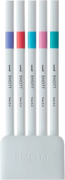 Uniball Emott 0.4mm 5'li Akrilik Uçlu Çizim Kalem Seti - Şeker Pop Renkler / PEM-SY-5C-No:5