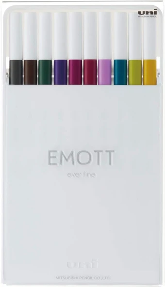 Uniball Emott 0.4mm 10'lu Akrilik Uçlu Çizim Kalem Seti / PEM-SY-10C-No:3