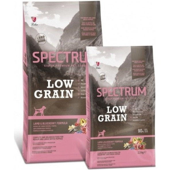 Spectrum Low Grain Orta-Büyük Irk Yavru Köpek Maması Kuzu Etli&yaban Mersinli 2.5 kg SKT:02.08.2025