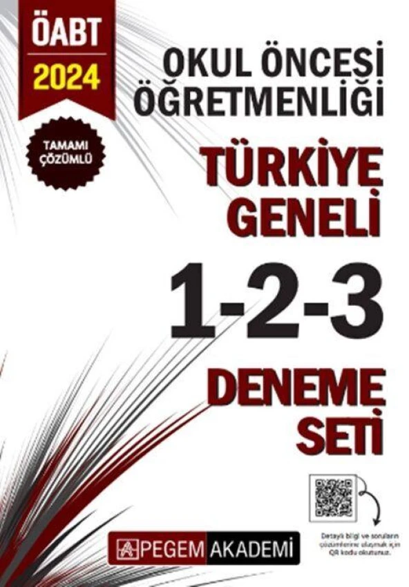 2024 KPSS ÖABT Okul Öncesi Öğretmenliği Tamamı Çözümlü Türkiye Geneli 1-2-3 Deneme Seti Pegem