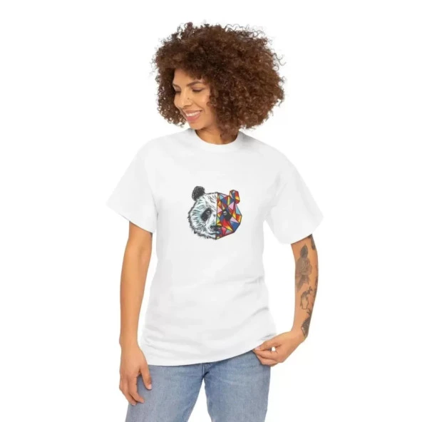 Lucky Life Unisex Bisiklet Yaka Baskılı T-Shirt - Beyaz - 2