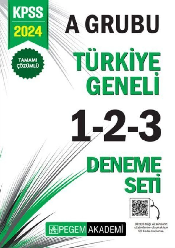 2024 KPSS A Grubu Tamamı Çözümlü Türkiye Geneli 1-2-3 Deneme Seti Pegem Yayınları