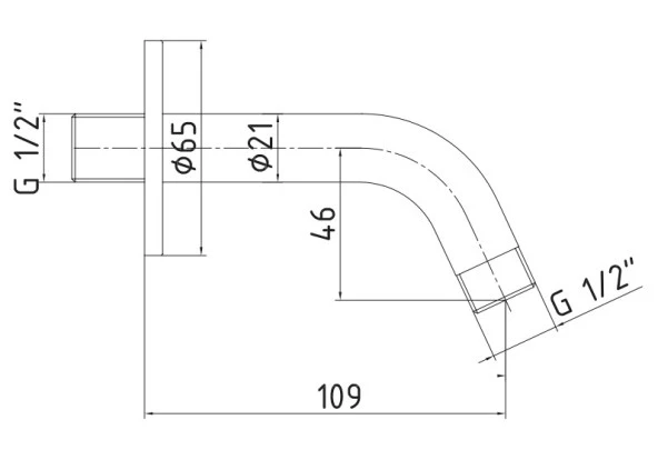 ECA Duvardan Duş Başlığı Borusu 102126650 - Resim 2