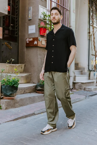 Siyah Rahat Kesim Erkek Gömlek - 3