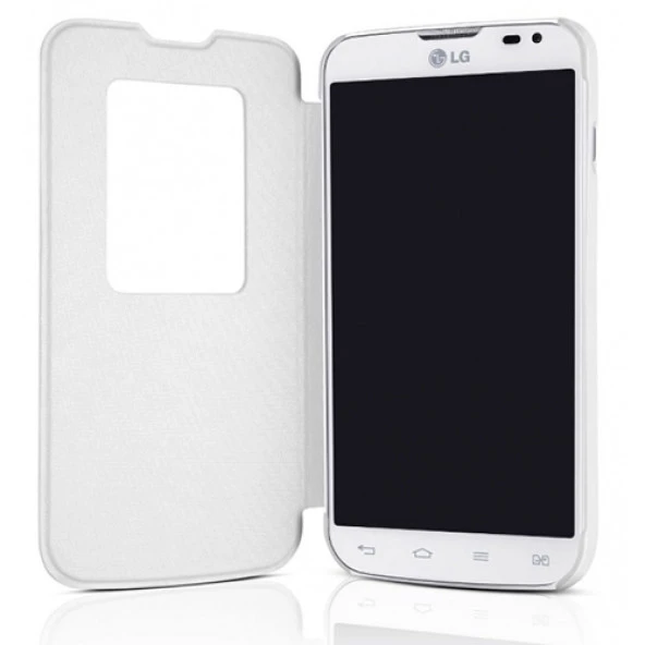 LG L70 Kasalı Kapaklı Orjinal Flip Cover Kılıf - Beyaz - CCF-400 AGEUWH - Resim 6