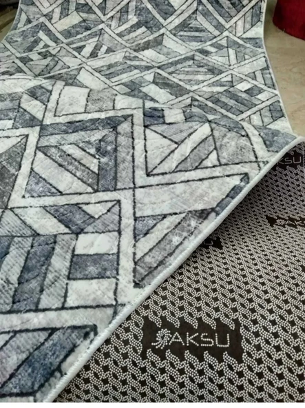 Aksu Prıme  Desenli  Embos Yolluk 80 cm Alva Mavi - 3