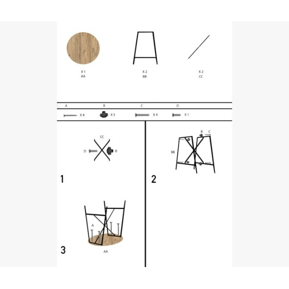 Eportatif Bistro Masa Yuvarlak Mutfak Masası Bar Masası Beyaz 1250 - Resim 2