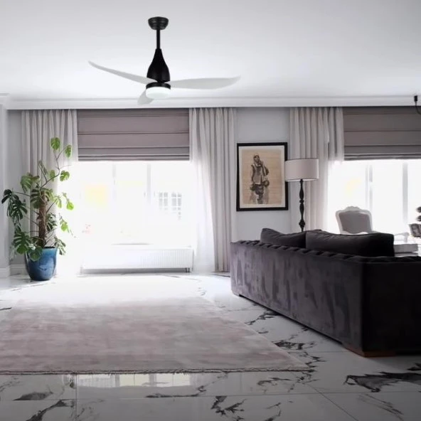Fancium LED Aydınlatmalı Uzaktan Kumandalı Beyaz Tavan Vantilatörü DKF-303 - 2