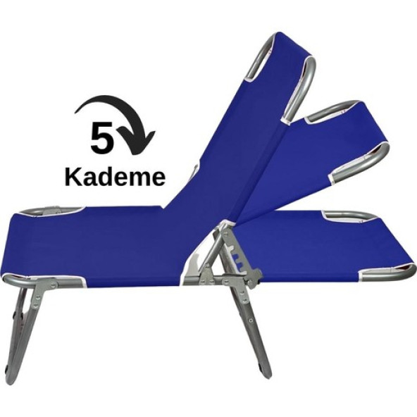 Eportatif Katlanır Portatif Sandalye Şezlong - Kamp Sandalyesi Mavi  1284 - 2