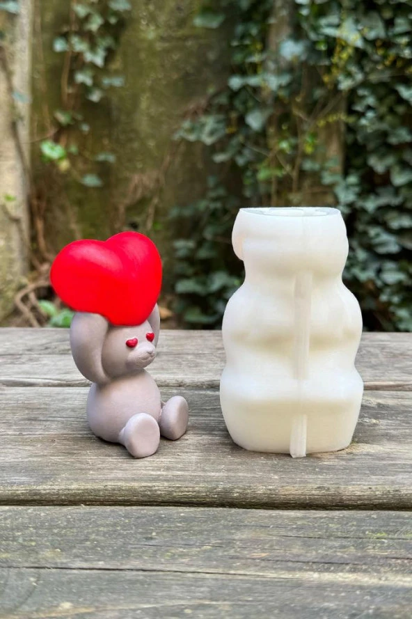 Ayı Love Tekli Mum Kalıbı - Resim 4