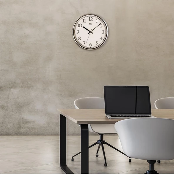 KLİK SLİM GÜMÜŞ DUVAR SAATİ - 4