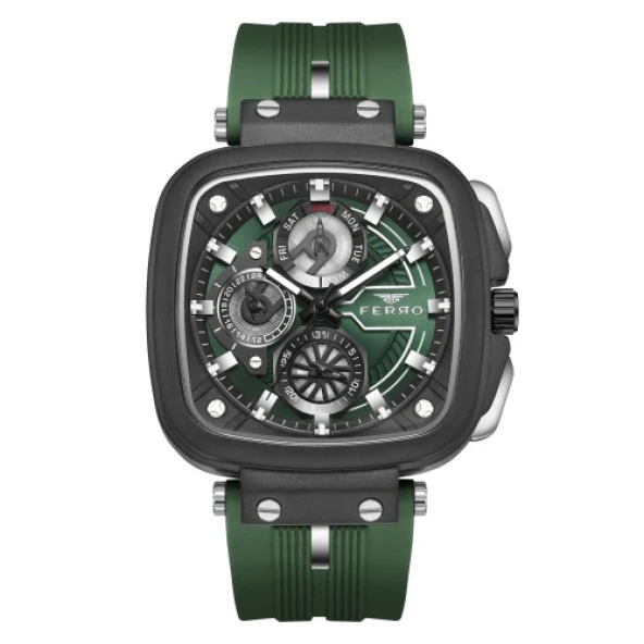 Ferro FM11352D-ZQ Quartz Silikon Yeşil 44 mm Erkek Kol Saati