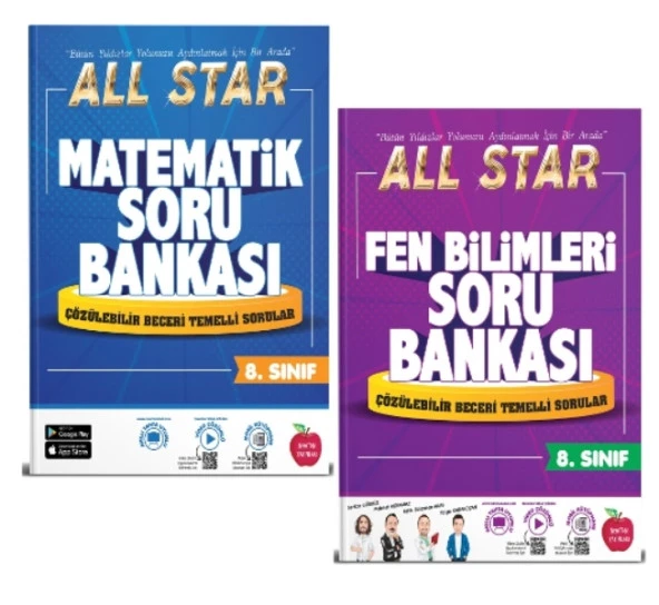 NEWTON YAYINLARI 8. SINIF ALL STAR MATEMATİK - FEN BİLİMLERİ SORU BANKASI (2 KİTAP)