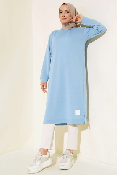Arma Detaylı Uzun Tunik Mavi ürün görseli