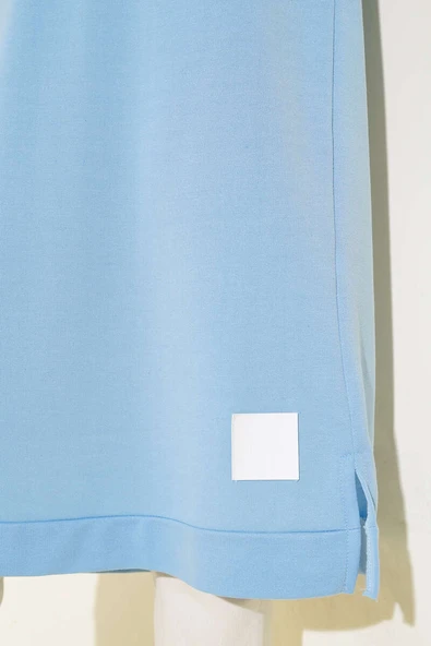 Arma Detaylı Uzun Tunik Mavi - Resim 4