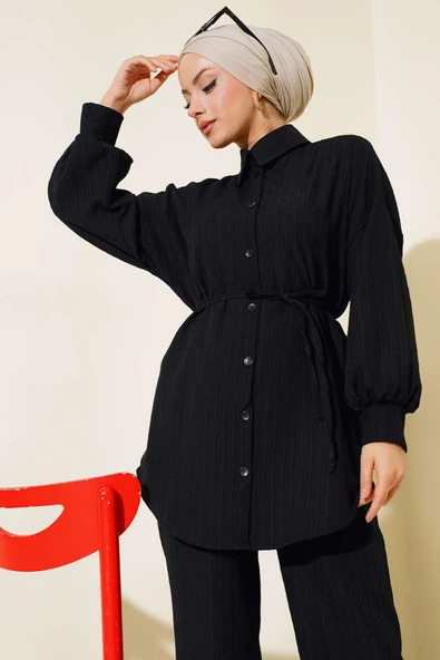 İpli Bürümcük Takım Siyah - Resim 2