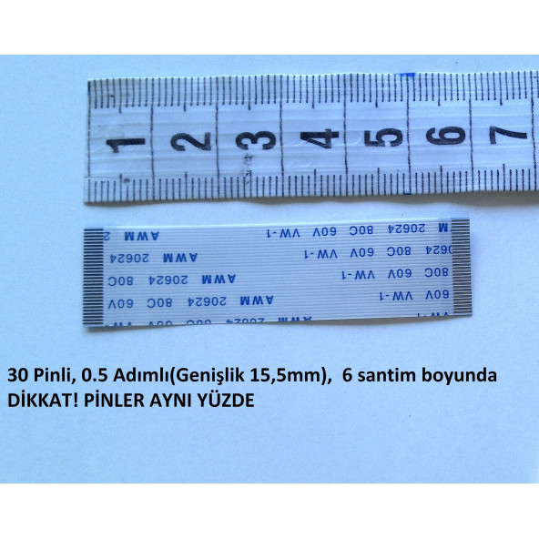 Awm 20624 80C 60V Vw-1 Flex Kablo 30 Pin 6Cm 30-0.5-6A