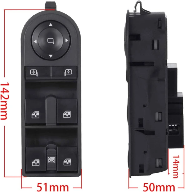 CAM AÇMA DÜĞMESİ ASTRA H ZAFİRA B SOL ÖN DÖRTLÜ - Resim 3