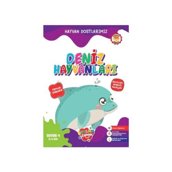 Boyama Zamanı Hayvan Dostlarımız – Deniz Hayvanları Seviye 4