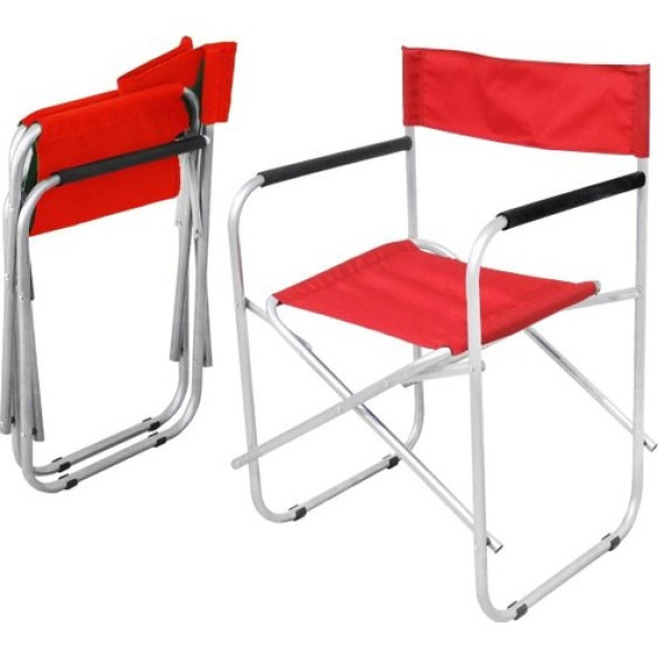 Eportatif Bahçe Plaj Sandalyesi Rejisör Koltuk Piknik Koltuk Kırmızı 1070 - 2