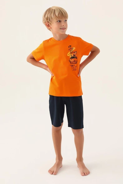 Arnetta Erkek Çocuk Oranj  Pijama Takımı 2989