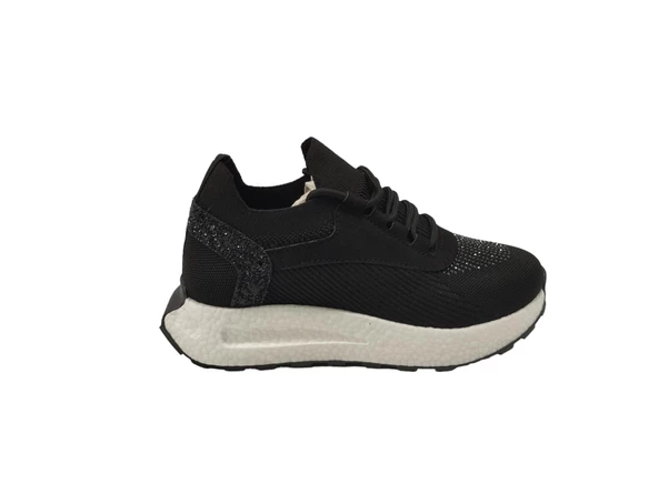 Flet 305Z Triko Ortopedik Köpük Taban Taş Detaylı Günlük Kadın Ortopedik Sneaker Spor Ayakkabı - 5