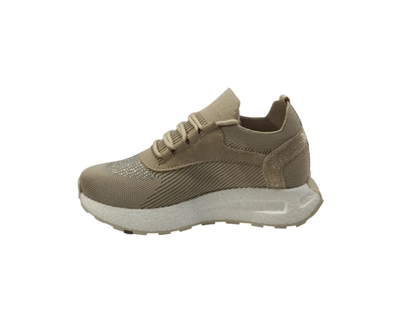 Flet 305Z Triko Ortopedik Köpük Taban Taş Detaylı Günlük Kadın Ortopedik Sneaker Spor Ayakkabı - 2