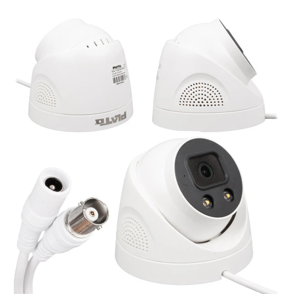 Plato PL-25273 2 Mp Color Vu 3.6 Mm 2 Atom Led Plastik Kasa Ahd Dome Gece Görüşlü Güvenlik Kamerası - 2