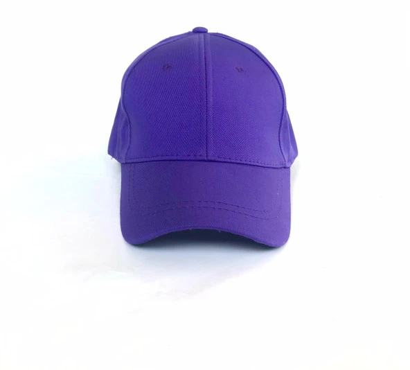 Unisex Mor Spor Arkası Cırtlı Ayarlanabilir Şapka 55-60 Cm