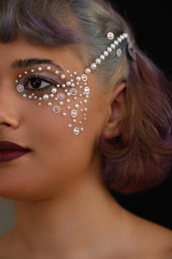 Yüztaşı Inci Taş Karışık 150 Adet 3d Nailart Saç Yüz Göz Tırnak El Aksesuar-YÜZTAŞI8 - 2