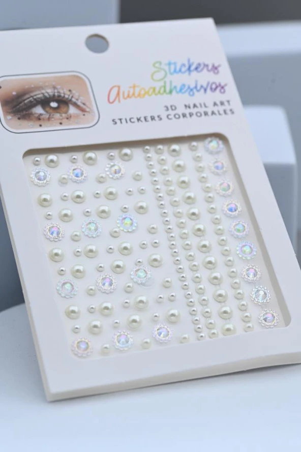Yüztaşı Inci Taş Karışık 150 Adet 3d Nailart Saç Yüz Göz Tırnak El Aksesuar-YÜZTAŞI8 - 3