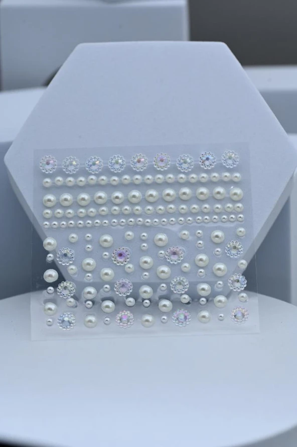 Yüztaşı Inci Taş Karışık 150 Adet 3d Nailart Saç Yüz Göz Tırnak El Aksesuar-YÜZTAŞI8 - 6
