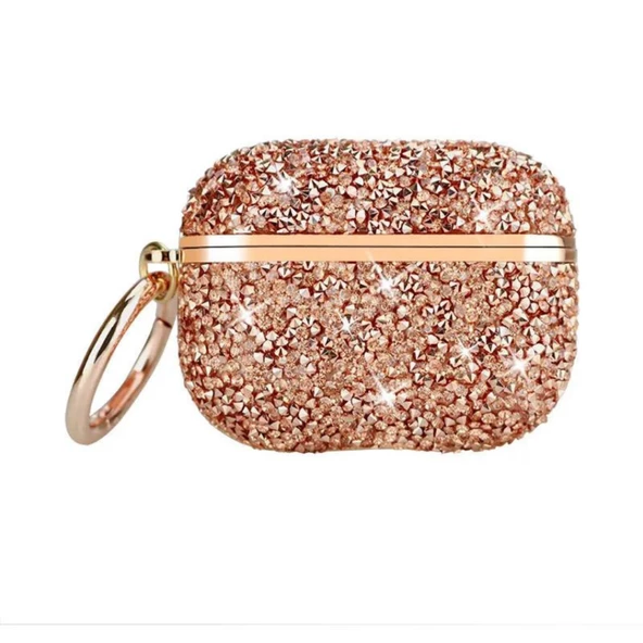 Apple Airpods 3. Nesil ile uyumlu Kılıf Taşlı Parlak Lüks Stone Mira Case - 4