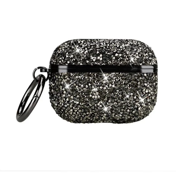 Apple Airpods 3. Nesil ile uyumlu Kılıf Taşlı Parlak Lüks Stone Mira Case - 3