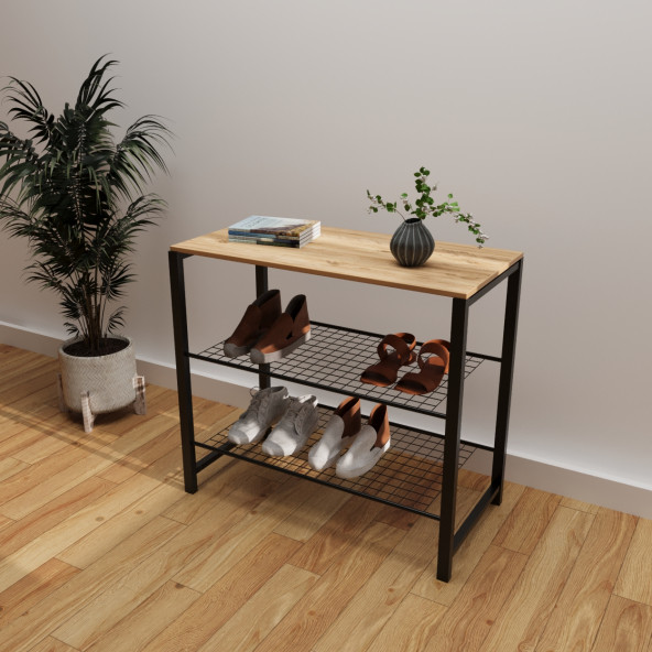 Eportatif Geniş Metal Ayakkabılık Vestiyer 3 Katlı Ayakkabılık 1303 - 2
