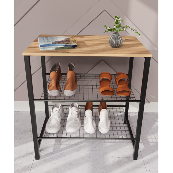 Eportatif Dar Metal Ayakkabılık Vestiyer 3 Katlı Ayakkabılık 1304