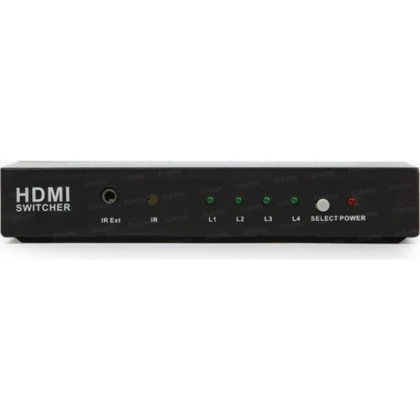 Dark 4 Giriş - 1 Çıkış Kumandalı HDMI 4K Switch