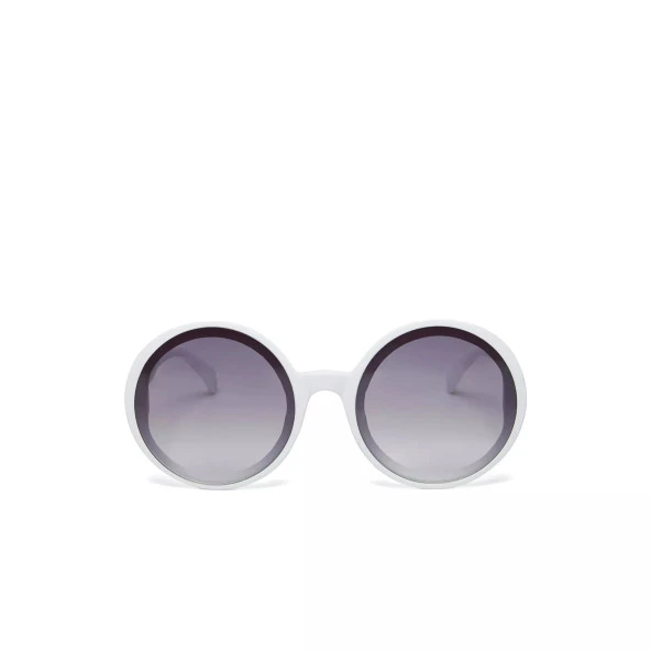 Okkia Monica Unisex Büyük Yuvarlak  Güneş Gözlüğü Beyaz - Resim 5