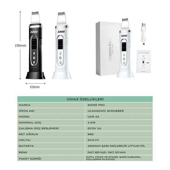 Shine Skin Scrubber - Yüz Temizleyici BEYAZ - 4