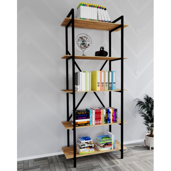 Eportatif Metal Kitaplık Raf 5 Raflı Kütüphane 1089 - 2