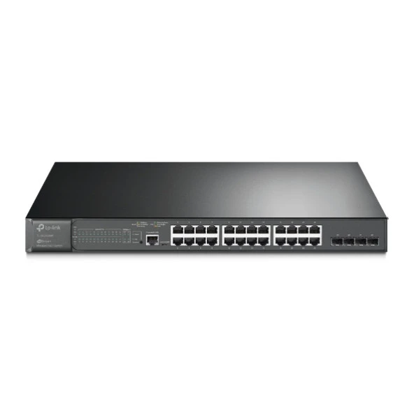 Tp-Link 24 Port 10-100-1000 Poe+ Switch 4 Port SFP L2 Çelik Kasa Rack Mount Yönetilebilir Switch