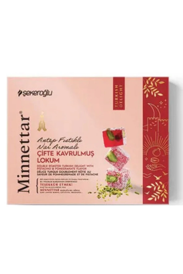 Minnettar Fıstıklı Nar Aromalı Çifte Kavrulmuş Lokum 300 gr