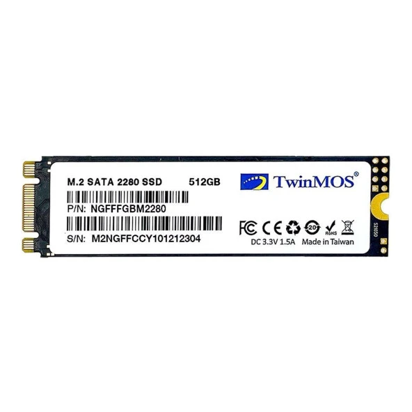 TwinMOS NGFFFGBM2280 512GB (580/550MB/s) M.2 2280 SATA3 SSD