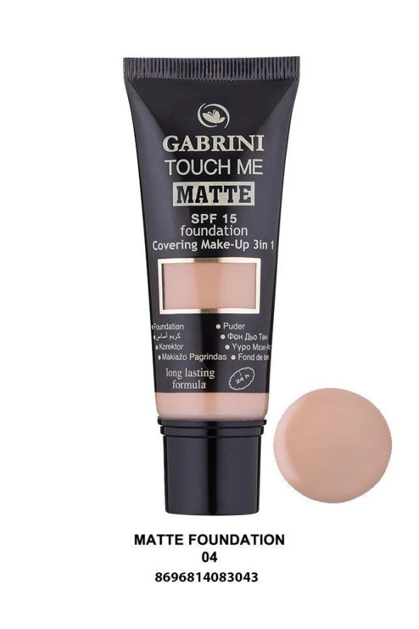 Gabrini Touch Me Matte Spf 15+ Fondöten No:04