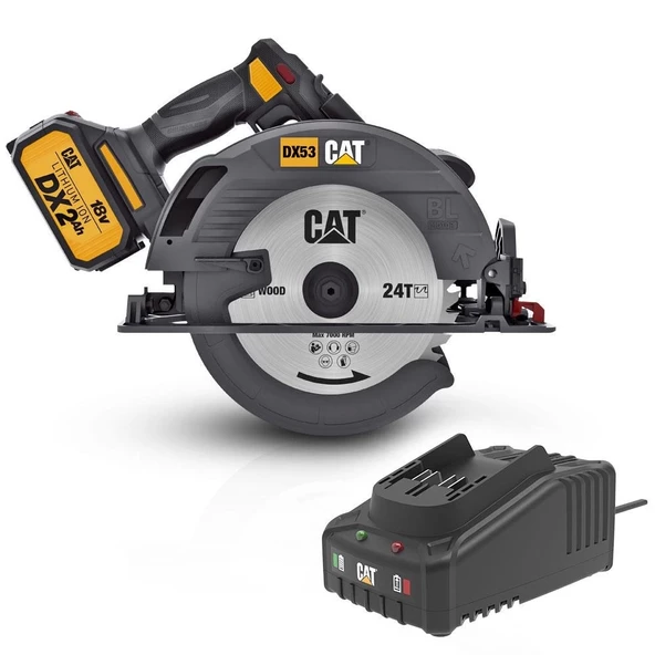 CAT DX53BC 18Volt 2.0Ah Li-ion 185mm Tek Akülü Kömürsüz Profesyonel Daire Testere - 2
