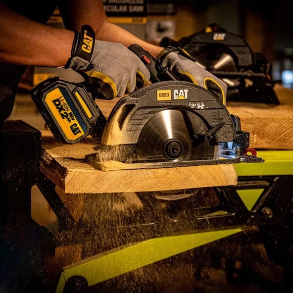 CAT DX53BC 18Volt 2.0Ah Li-ion 185mm Tek Akülü Kömürsüz Profesyonel Daire Testere - 8