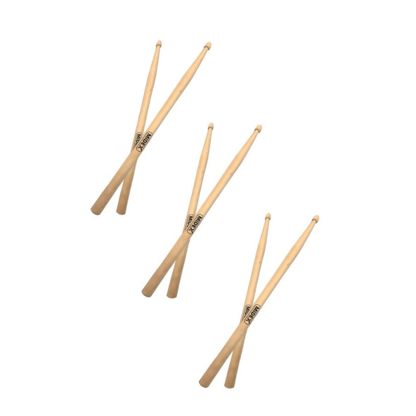 Midex Maple-100-7A-3X Ahşap Akça Ağaç Bateri Baget Davul Bageti 7A Drumsticks (3 Çift)