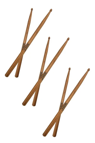Midex OAK-110-5A-3X Ahşap Meşe Ağacı Bateri Baget Davul Bageti 5A Drumsticks (3 Çift) ürün görseli