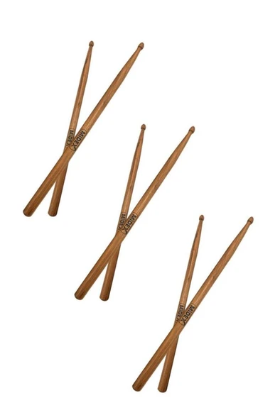Midex OAK-110-7A-3X Ahşap Meşe Ağacı Bateri Baget Davul Bageti 7A Drumsticks (3 Çift) ürün görseli